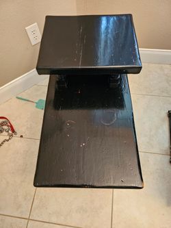Black Wood Two-Tier Side Table