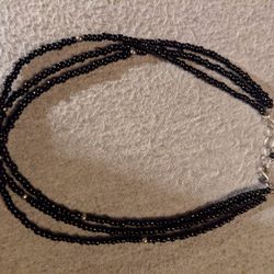 Vintage Sterling Silver & Onyx Necklace