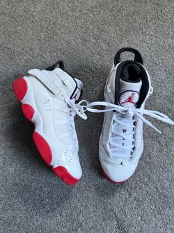 Size 6.5Y / 8 Women - Jordan 6 Rings 'White University Red' Sneakers
