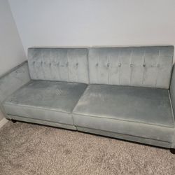 Novogratz Brittany Linen Convertible Sofa Futon Stylish VINTAGE style 