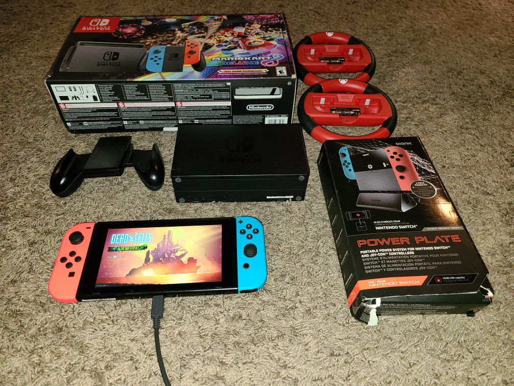 Nintendo switch with dock plus 5 games