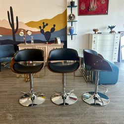 New Set of 3 MCM Style Barstools 