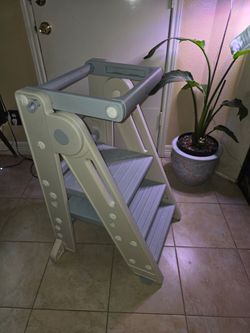 Forbena Foldable Toddler Learning Tower Kitchen Helper Adjustable Steep Stool