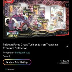 Paldean Fates Great Thsk & Iron Treads Premium collection. Pokemon