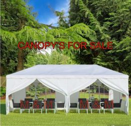 10 ft. x 20 ft. White Wedding Party Canopy Tent Outdoor Gazebo with Removable Sidewalls