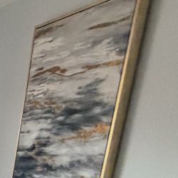Wall Art Painting Gold Navy 