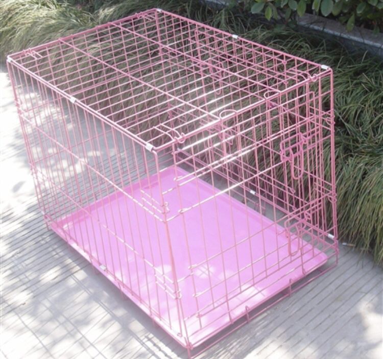 Pink puppy cage