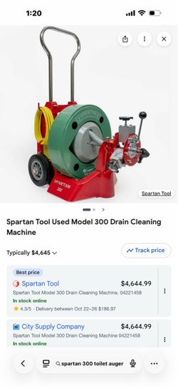 Sewer machine , spartan 300 , drain cable , auger