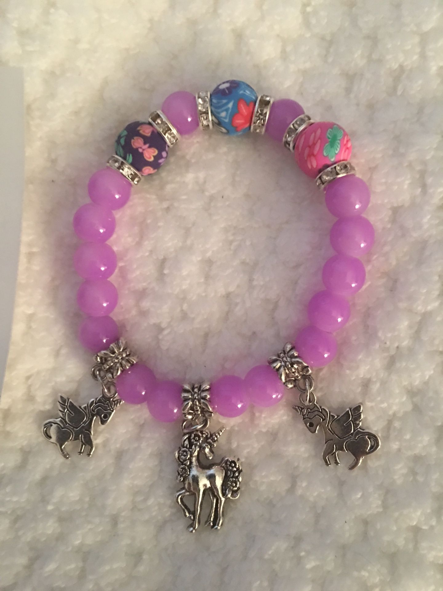 Unicorn charm bracelets- choice of color- new