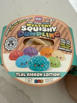 New Crazy Fun Viral Mini Mystery Squishy Dumpling Teal Ribbon Edition