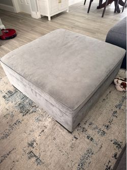 Large Gray Ottoman with Storage