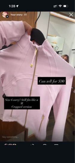Lululemon pink and gold zip define jacket