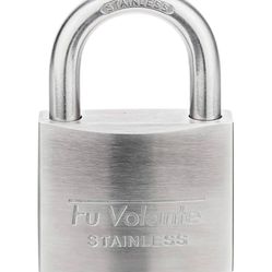 Stainless Steel Pin Tumbler Padlock, 304 Marine Series, Weatherproof Padlock for Outdoor use, 2 inch Wide Body, Keyed Alike Locks- Stainless Steel Bod