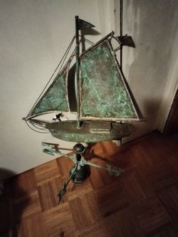 Vintage Copper Ship Weather Vane