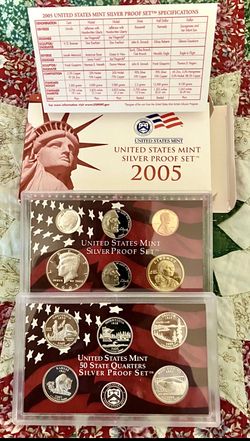 2005 Silver Proof Set U.S. Mint Original Government Packaging OGP COA 90% Silver