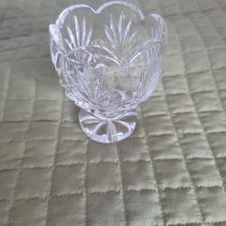 Small Lead Crystal Tulip Shape Candel Holder