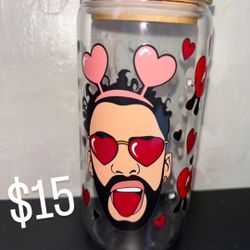 Bad Bunny Glass Cup 