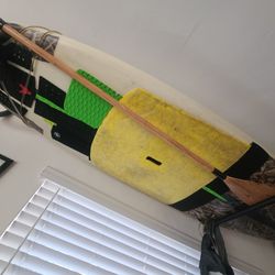 8' SUP Surf Paddleboard 5 Fin W/ Paddle And Leash