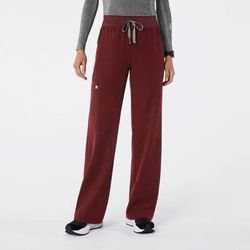 Burgundy High Waisted Isabel Wide Leg - Scrub
