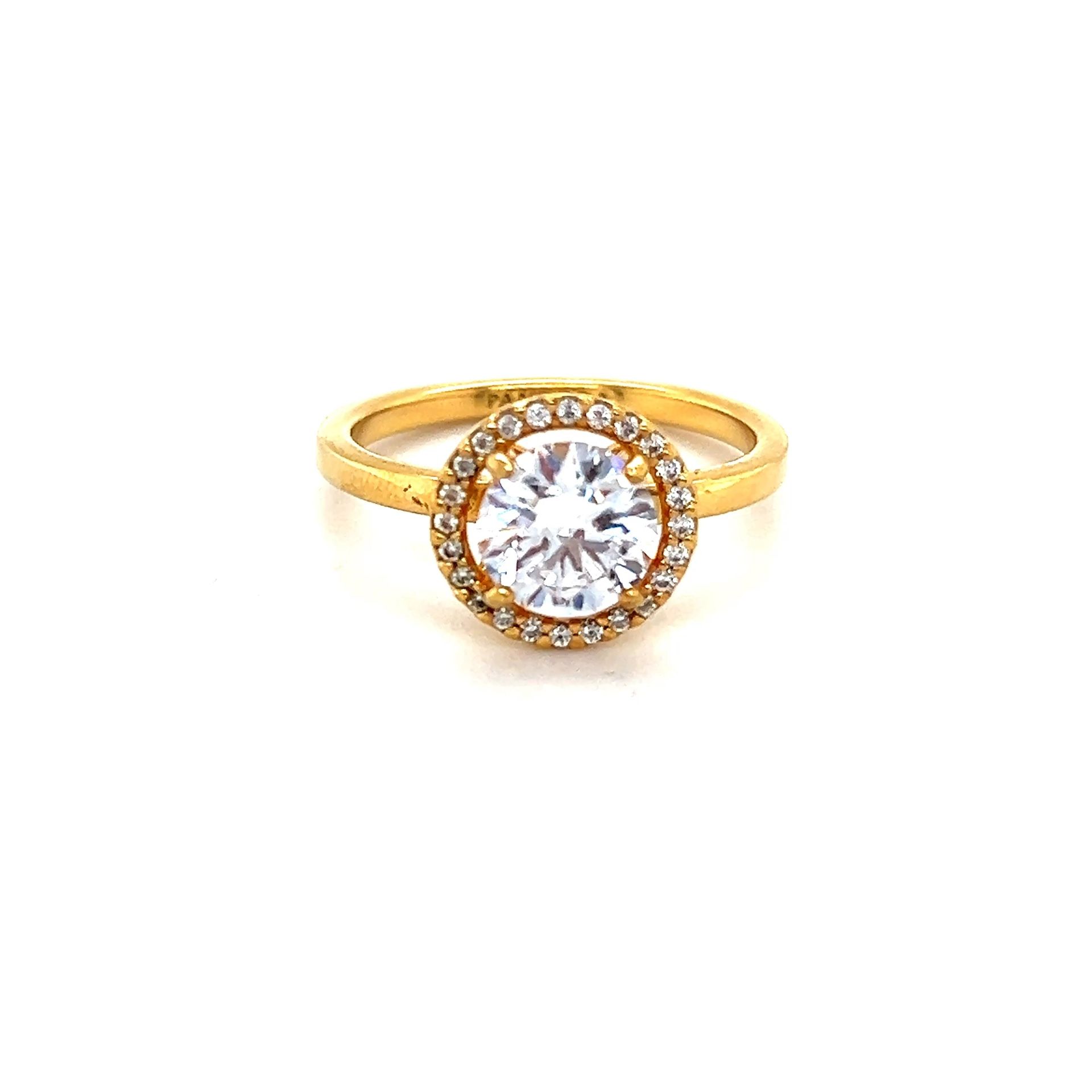 Pandora Gold Plated Sparkling Round Halo Ring