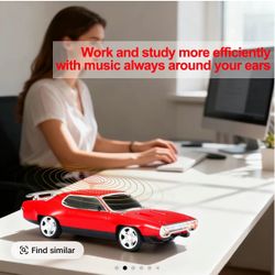 WS-620 Classic Muscle Car Replica Bluetooth Speaker with LED Lights Rechargeable Battery Portable Audio for Car Lovers Red Iconic Design