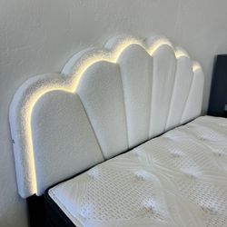 Queen Platform Bed Frame With LED lights 