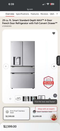 LG 29 cu. ft. 4-Door French Door Refrigerator