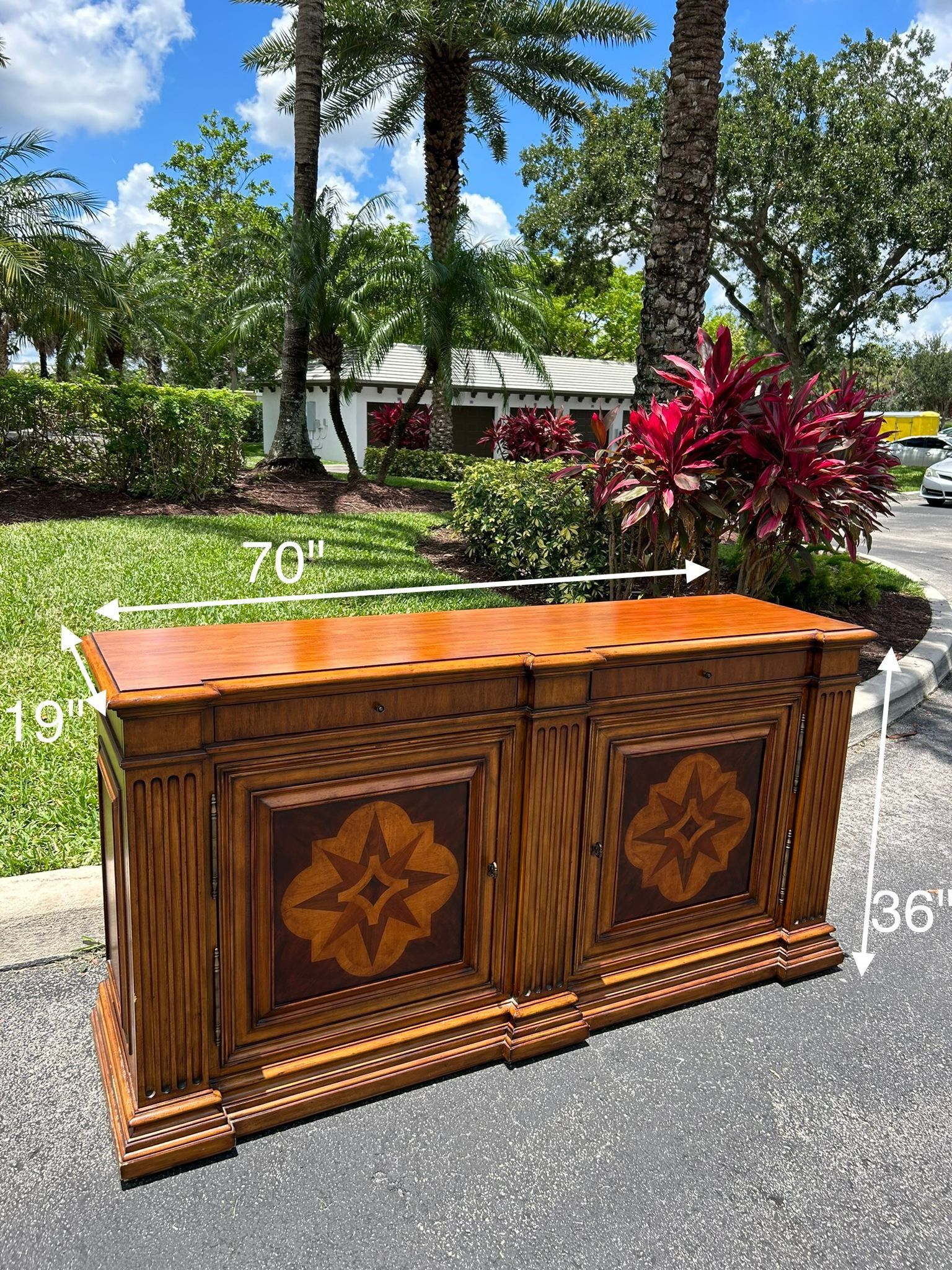Ethan Allen Marquetry Lombardi Sideboard /Buffet Console / gently used / delivery negotiable