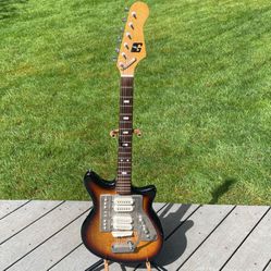 VINTAGE 1960s Guyatone Lafayette LG-145T Offset 4 Pickup Electric Guitar MIJ Sunburst Guitar 