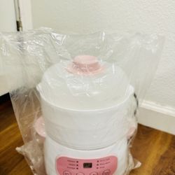 Electric Stew Pot Timing Slow Cooker with Steamer Ceramic Pot Capacity 1L New Condition in Box