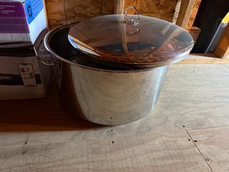Large Stainless Steel Tamale Steamer Pot with Insert & Lid – 21”