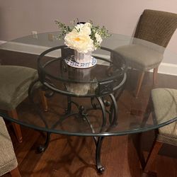 Glass Round Dining Table