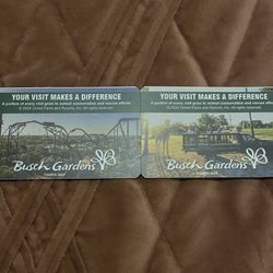 Busch Gardens two tickets