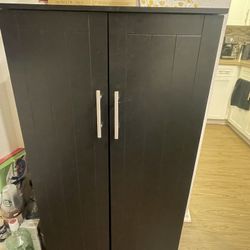 Black Pantry Storage Cabinet