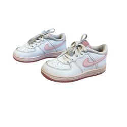 Nike Air Force 1 Low Shoes White Pink Toddler Girl Size 9C