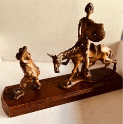 Don Quixote and Sancho Panza soft bronze vintage figurines