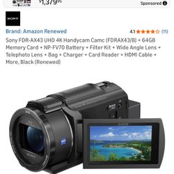 sony fdr ax43 4k handy cam 