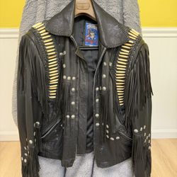 Vintage Tribe America Leather Fringe Jacket – Size 46 – Made in USA
