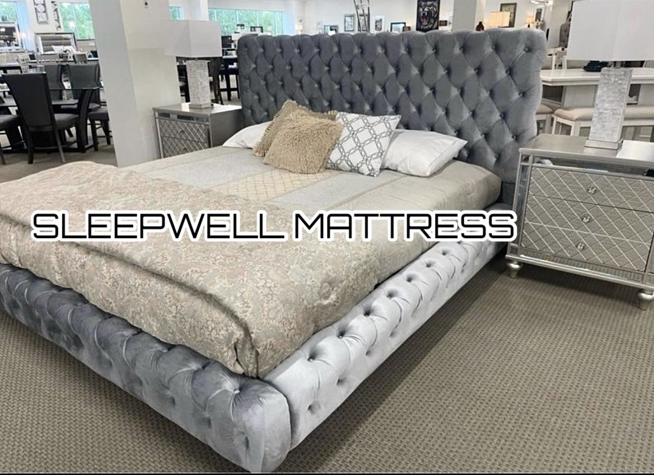 New King Bed Frame With Mattress