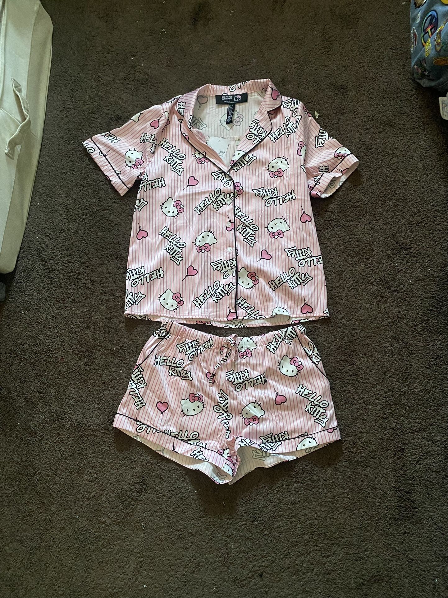 Brand New Hello Kitty Satin Pajama Set