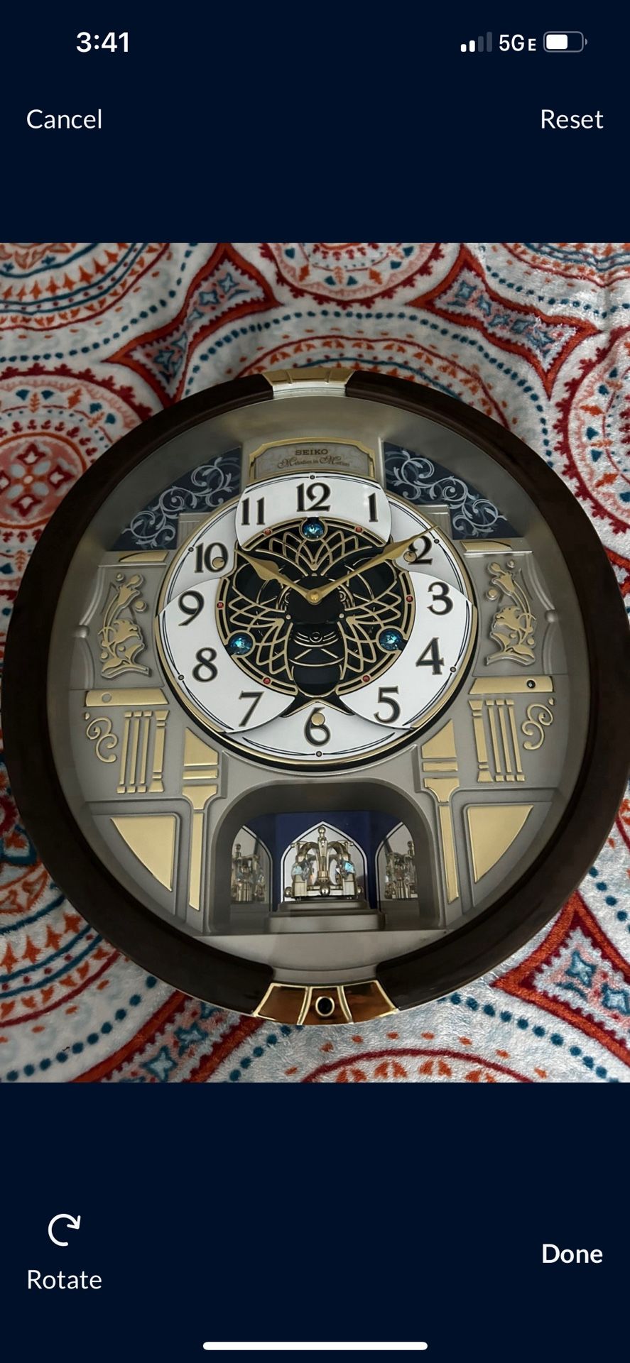 Seiko Melodies in Motion Wall Clock 2021 Swarovski Crystals QXM390BRH