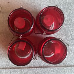 Set Of 4 Hanging Glass Jars 