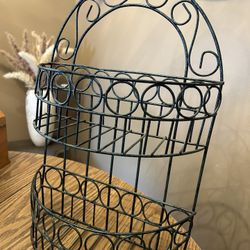 Wall pocket basket green double basket for faux greenery- measurements in photos