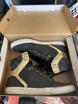 Men’s Supra Skytop Black/Gold/White Size 12 Shoes