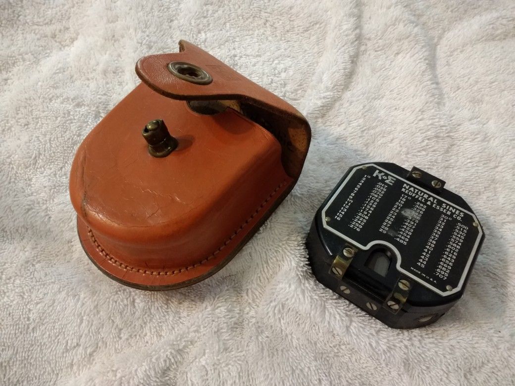 Vintage K&E Natural Sines Handheld forestry surveying compass