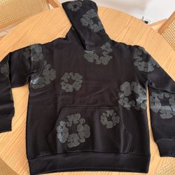 Denim Tears Black Monochrome Hoodie Size M Brand New