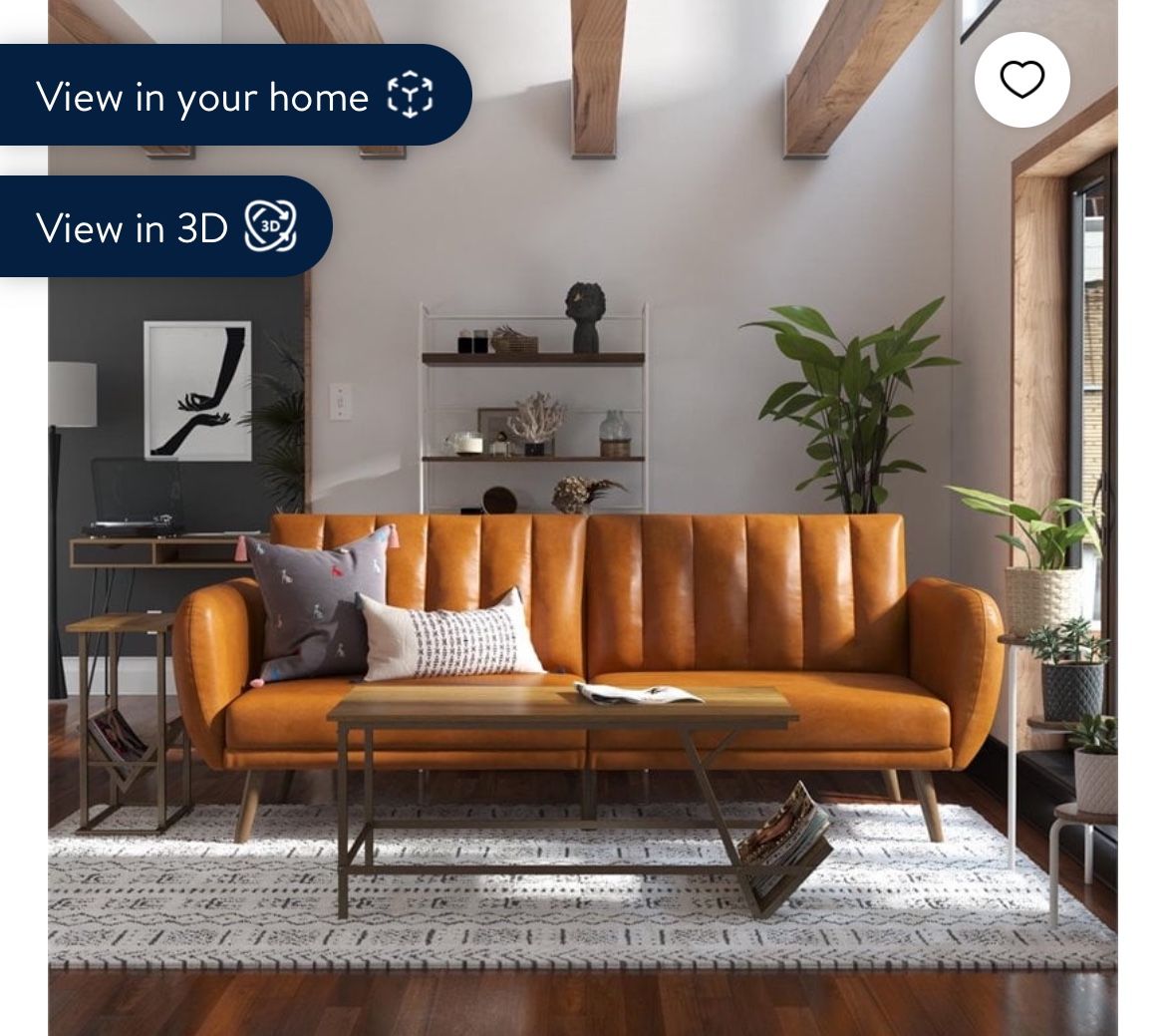 Futon Leather. Caramel