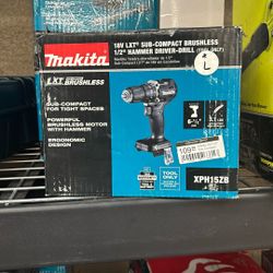 Makita 18V LXT Sub-Compact Lithium-Ion Brushless Cordless 1/2 in. Hammer Driver Drill (Tool Only)