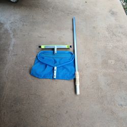 Pool Skimmer, Brush And Pole