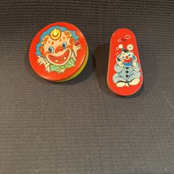 Two Vintage Toy Clown Noise Makers